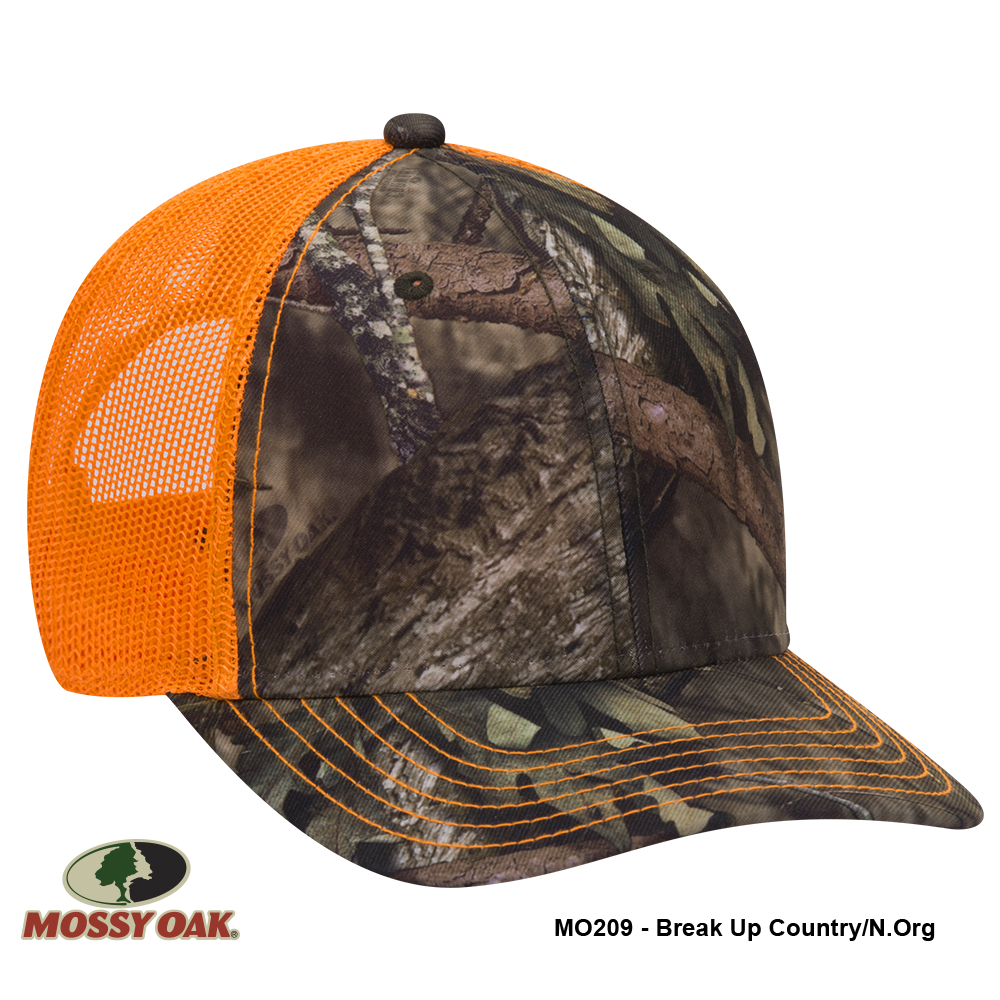 OTTO CAP Mossy Oak Camouflage Superior Polyester Twill 6 Panel Low Profile Mesh Back Baseball Cap 29