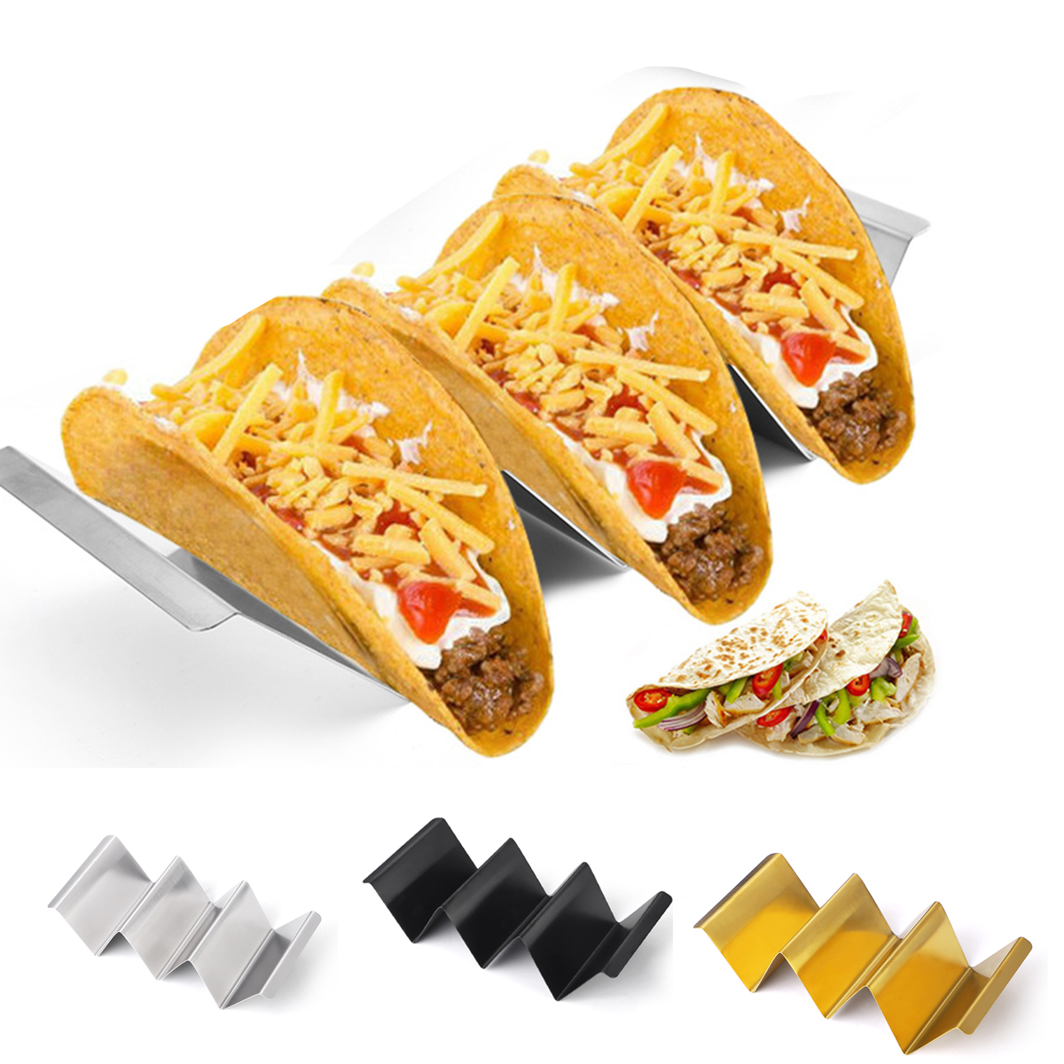 Taco Holder in Stainless Steel 2