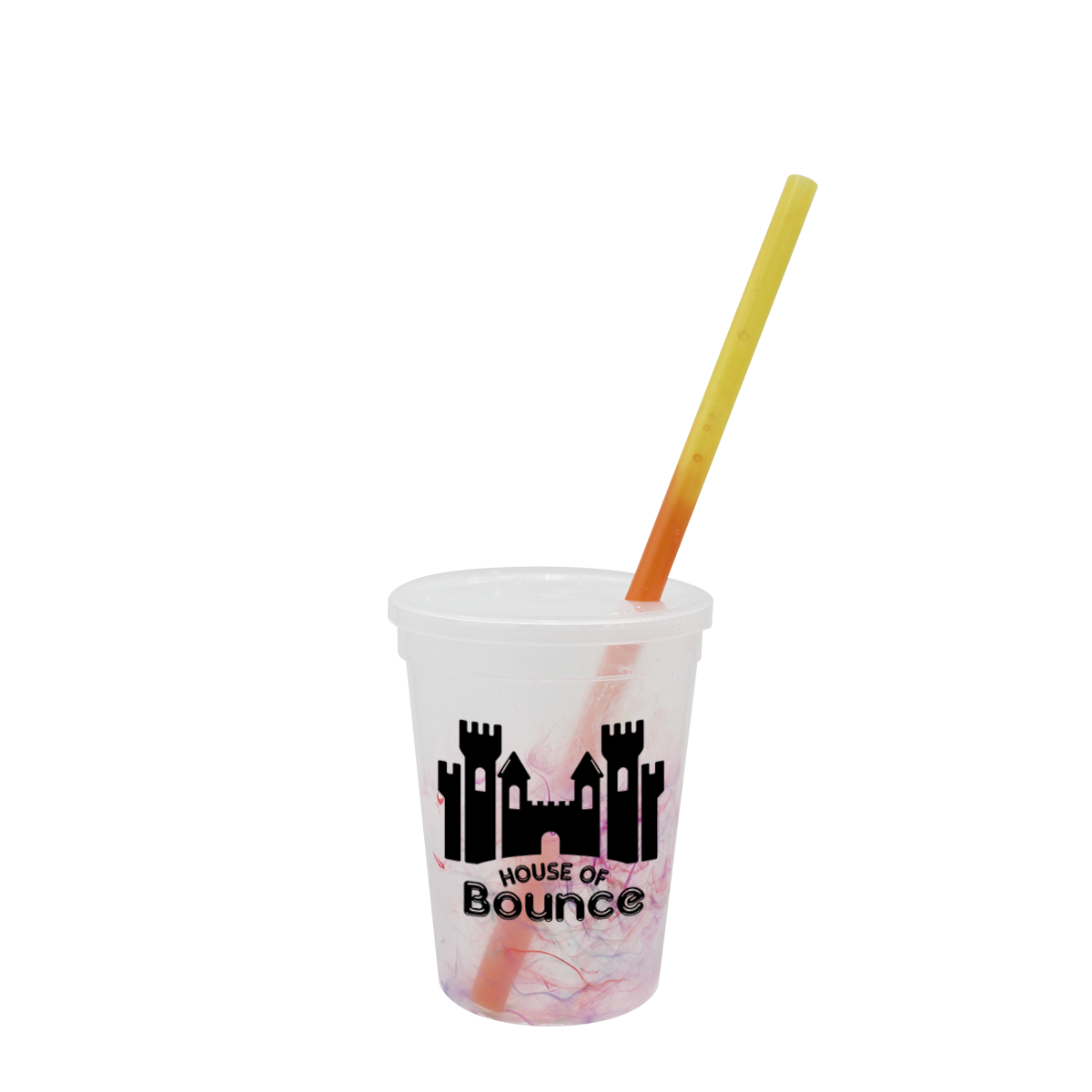 Mood 12 oz. Rainbow Confetti Cup/Straw/Lid Set 4