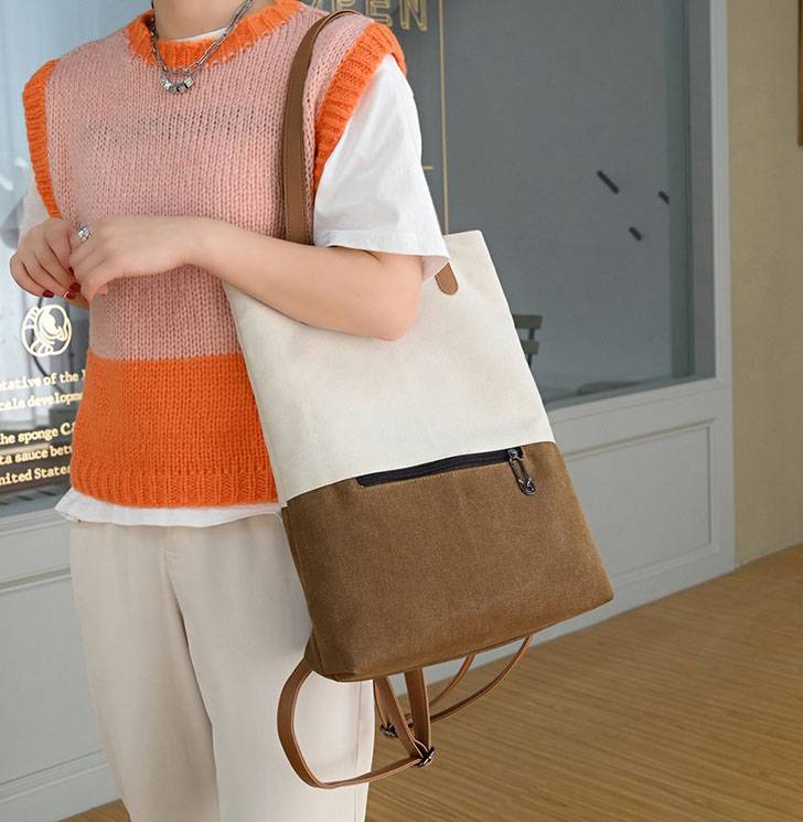 Simple Vintage Canvas Tote Bag 2