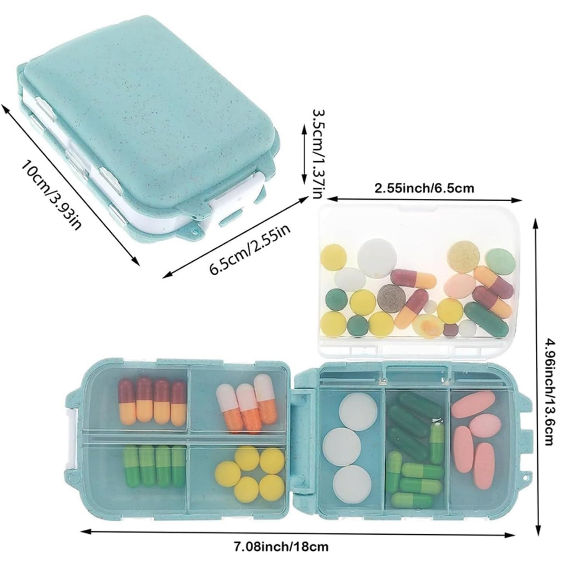 8 Compartments Weekly Pill Organizer Box 2