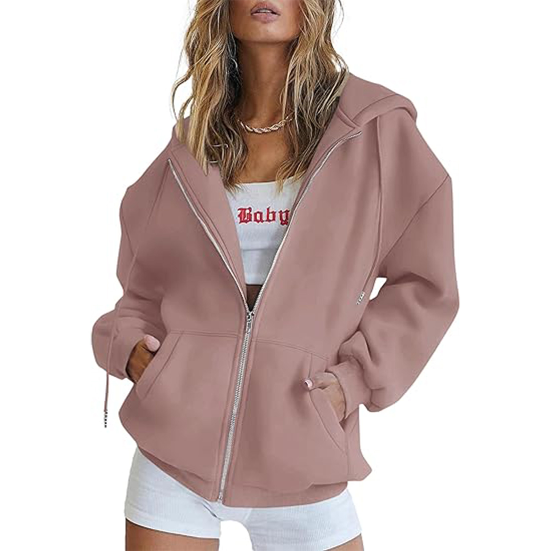 Casual Zip Up Long Sleeve Hoodie Jacket 12