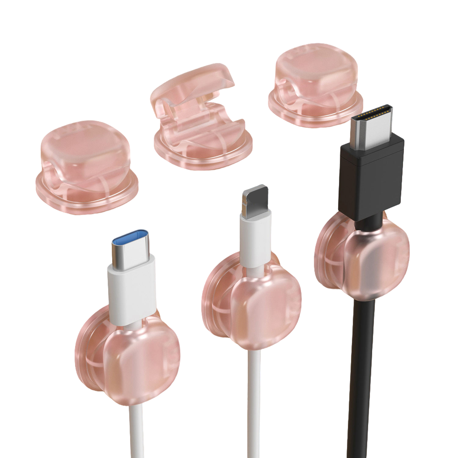 6PCS Spring-Loaded Silicone Cable Clips – Desk Organizer 9
