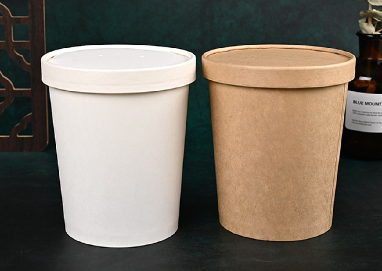 16 oz Kraft Paper Soup Bucket Paper Bowl 2