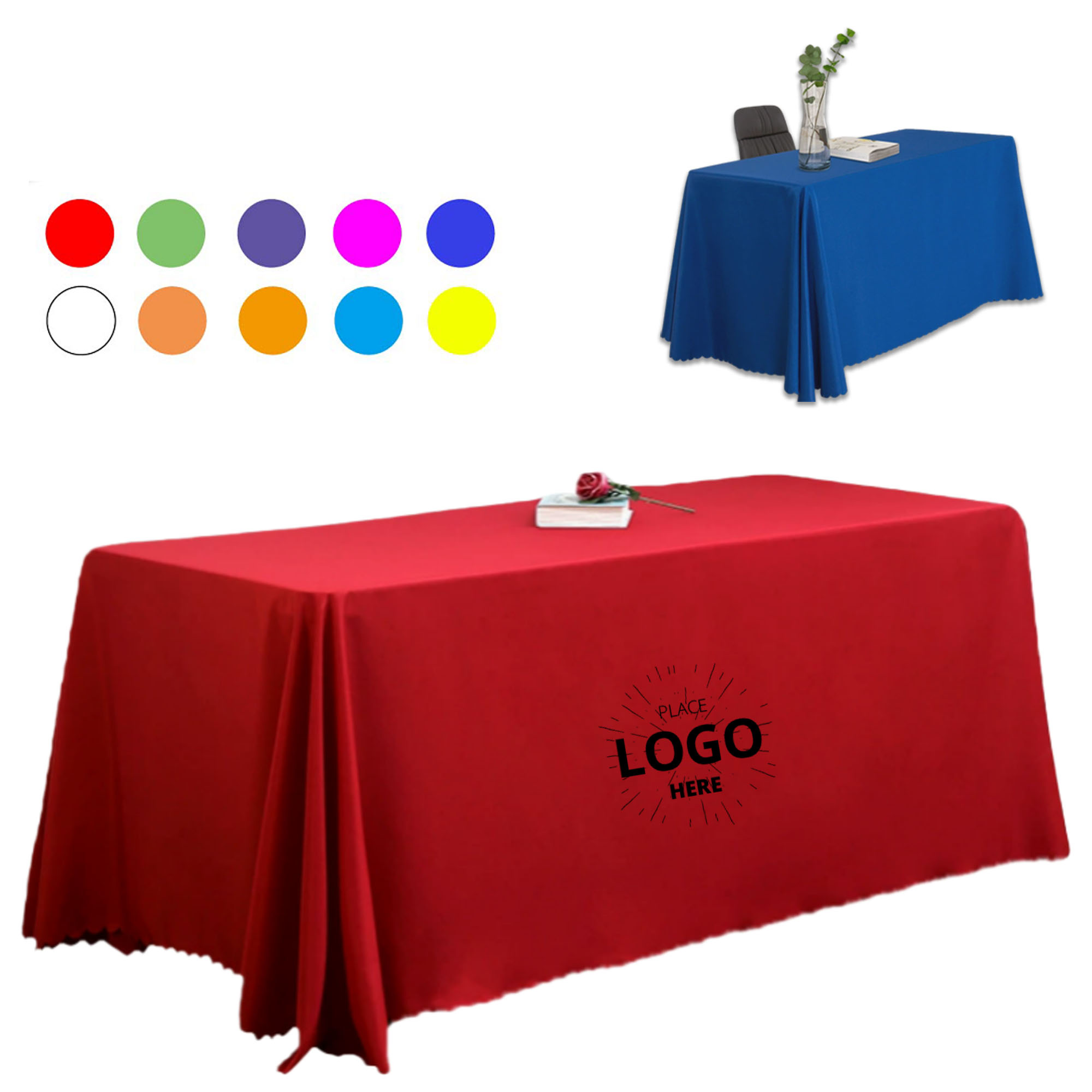 Standard 6' 3-Sided Economy 6 ft Table Cloth 2