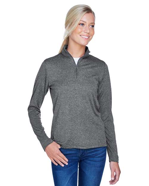 Women's Cool & Dry Heathered Performance Quarter-Zip Pullover - 8618W 35