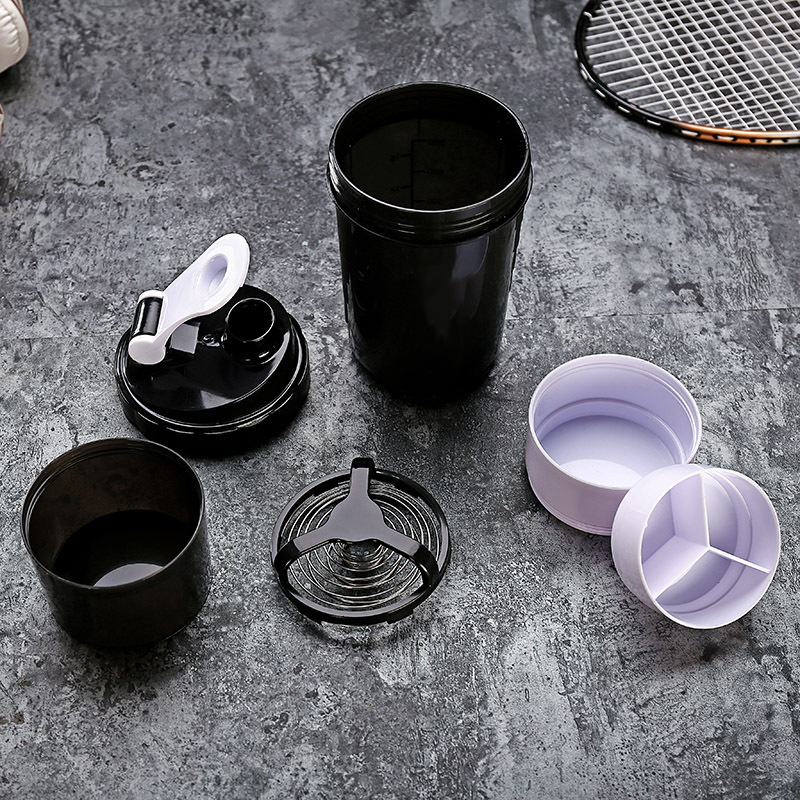 OEM Three layers creative protein powder shaker cup 1