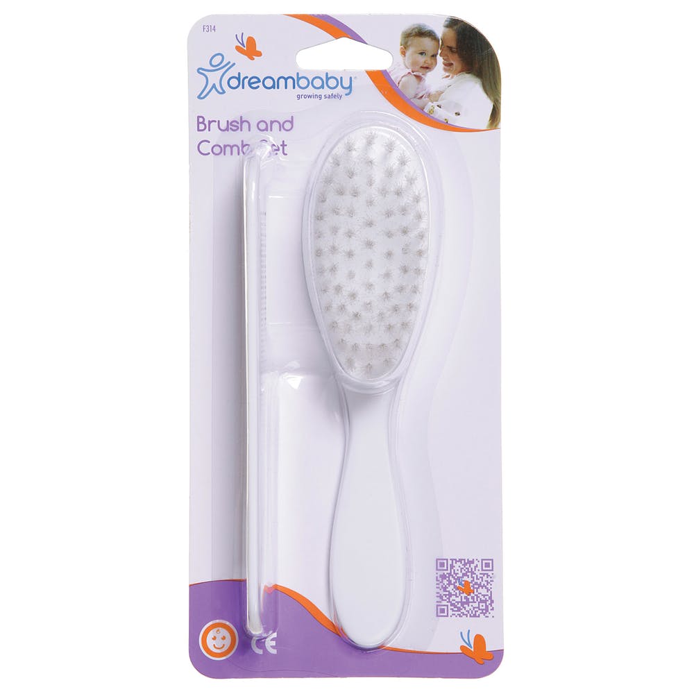 Baby Brush & Comb Set - White 2 Piece 1