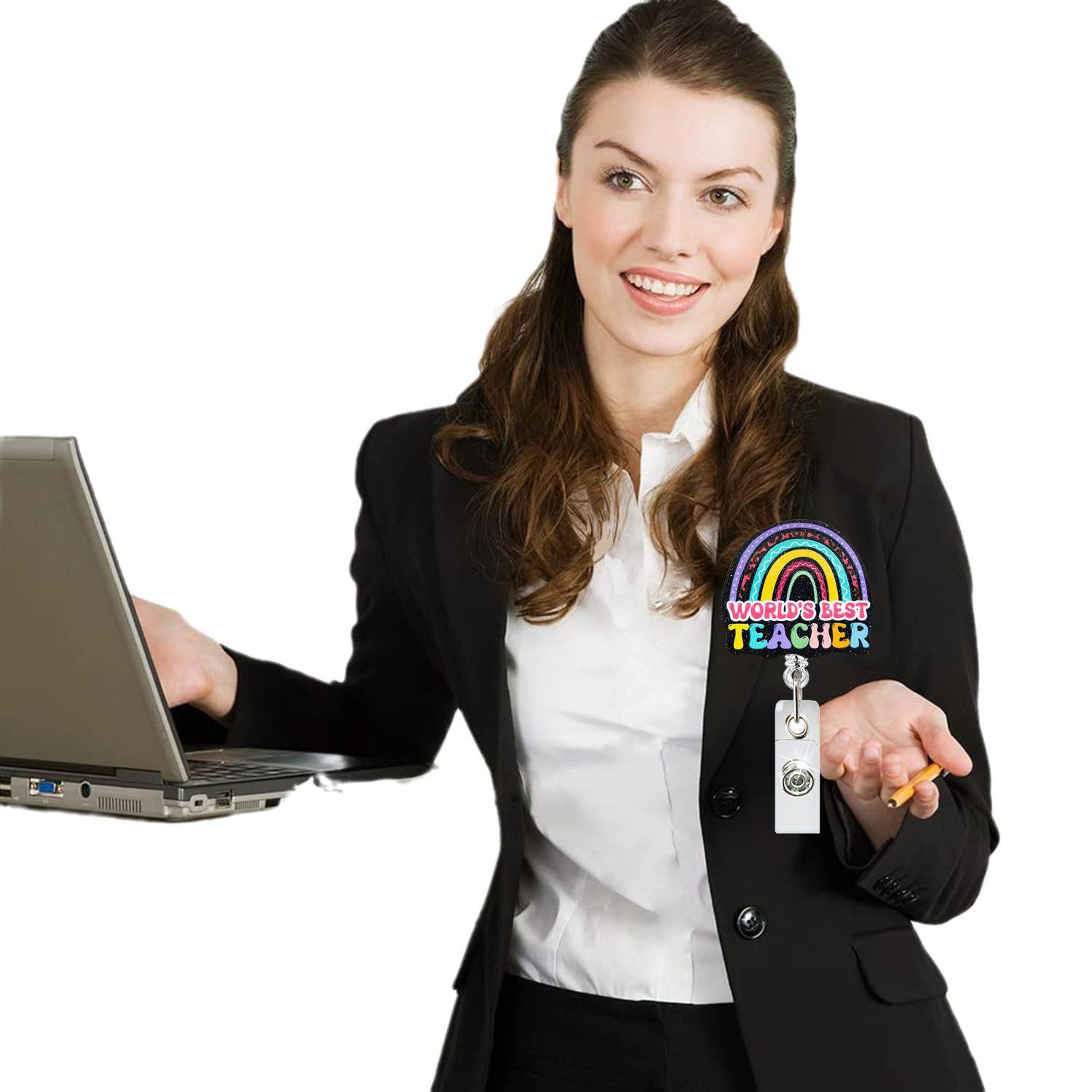 Rainbow Acrylic Retractable Badge Holder 8