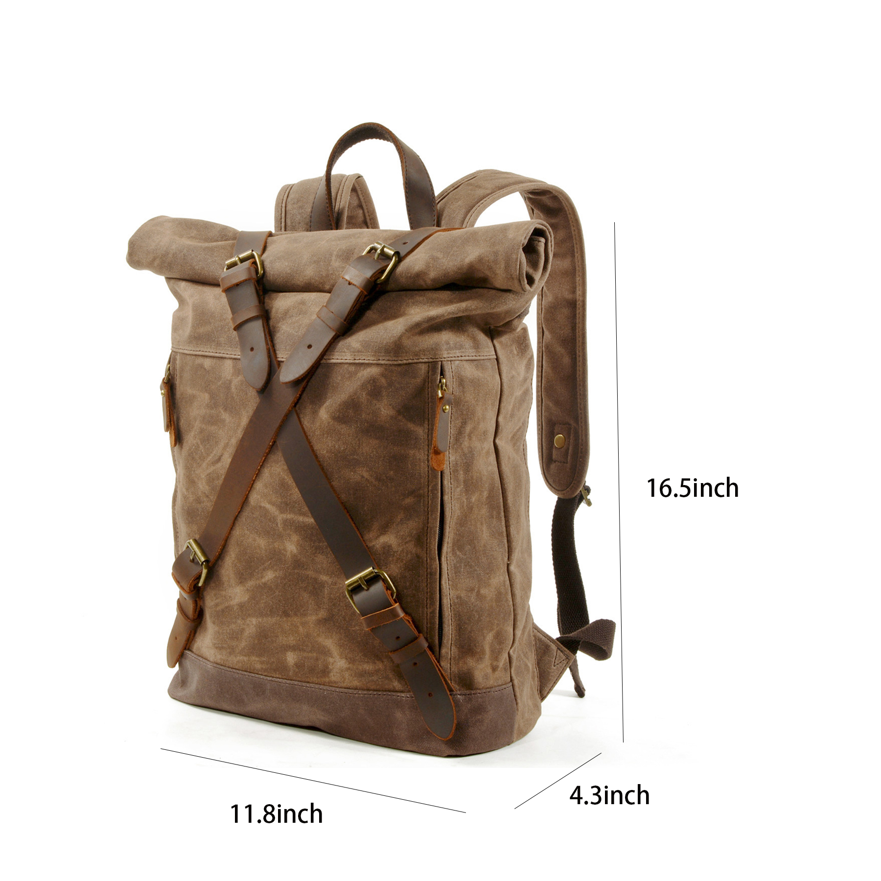 Vintage Canvas Leather Laptop Backpack 6