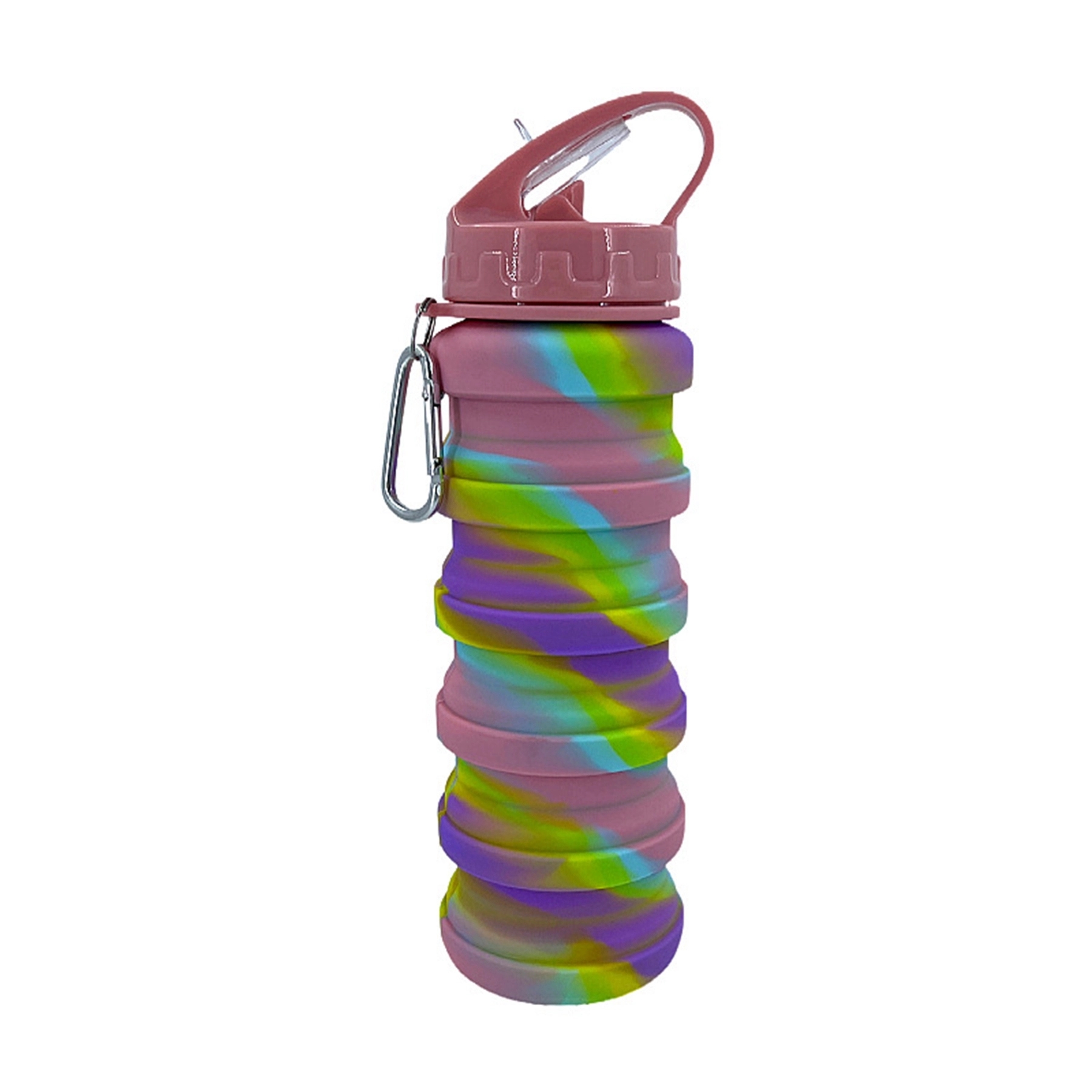 17 Oz. Silicone Collapsible Water Bottle with Straw Lid 2