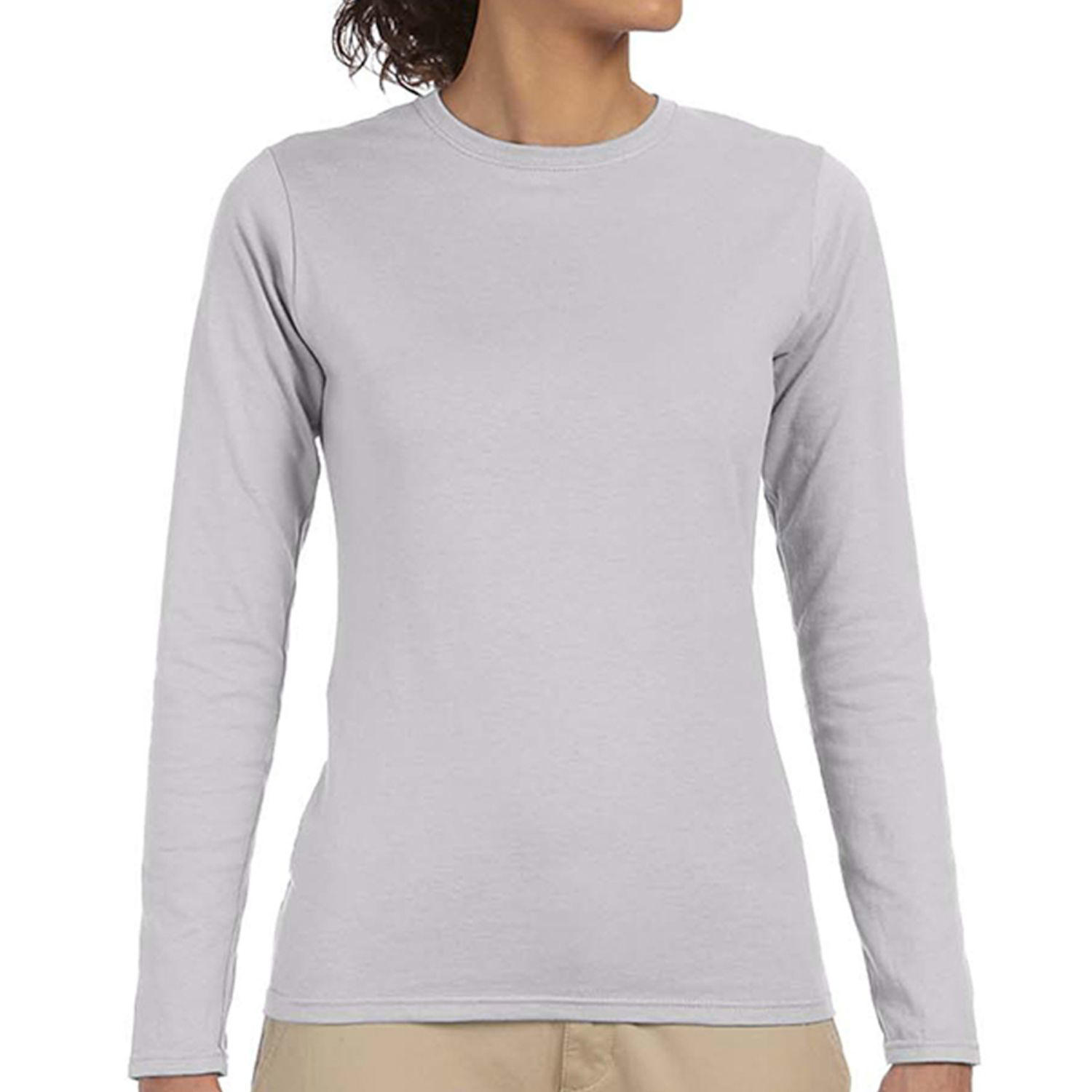 Gildan 4.5 oz 100% Cotton Preshrunk Softstyle Girls' Fit Long Sleeve T-Shirts 7