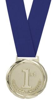 1st Place Olympic Style Medal with Ribbon 3-1/4" 1