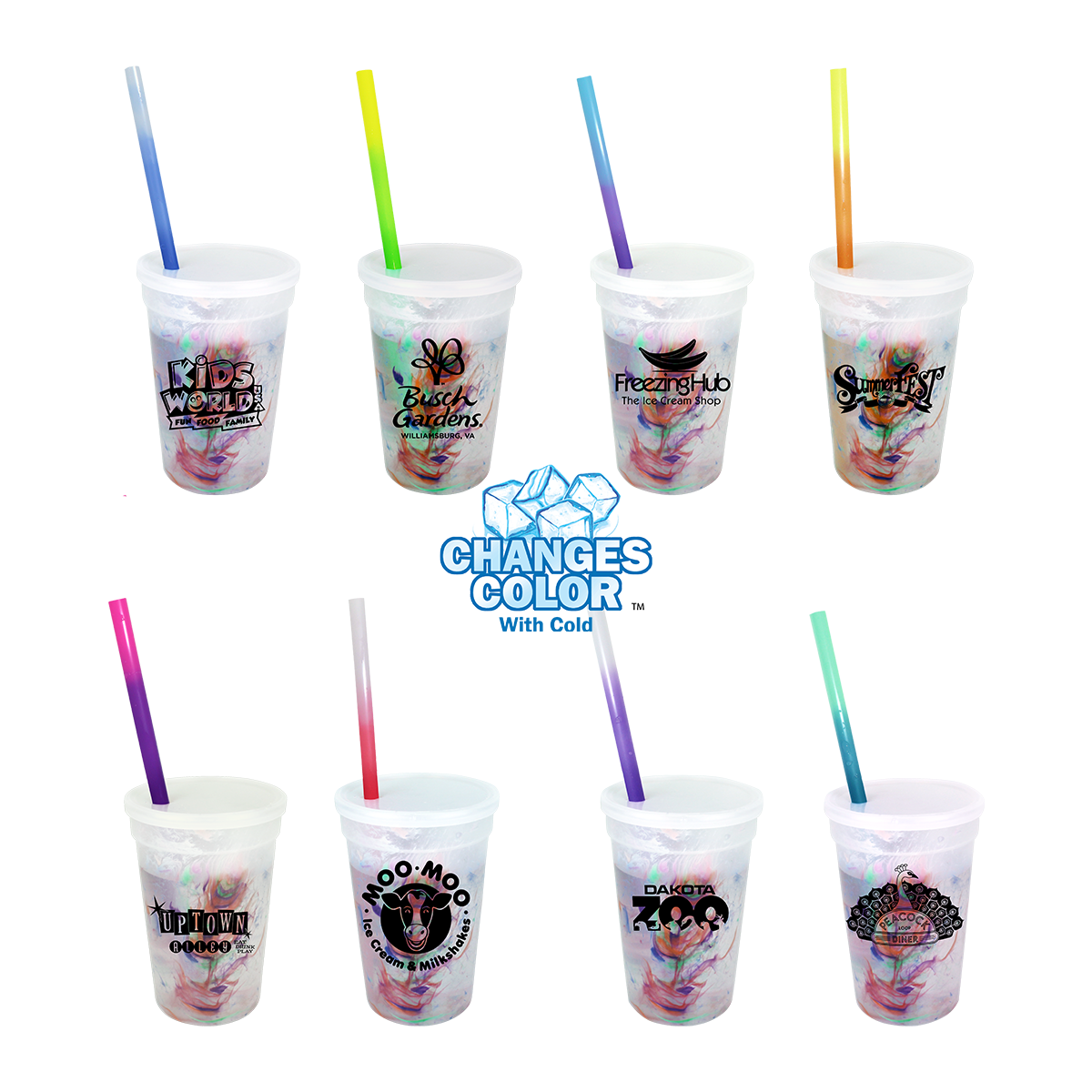 Mood™ 17 oz. Rainbow Confetti Cup/Straw/Lid Set 4