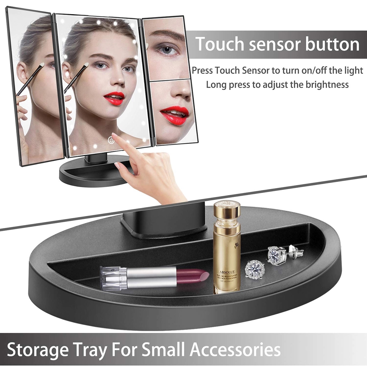 Trifold Lighted Vanity Mirror 5
