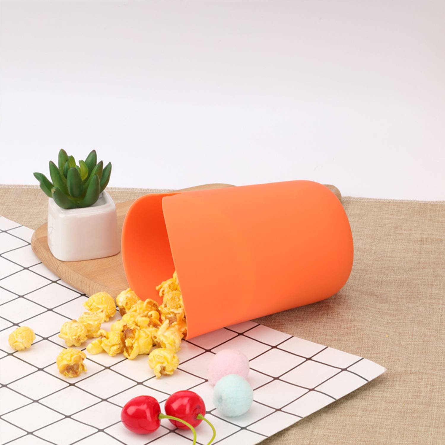 Silicone high-temperature resistant foldable popcorn bucket 5