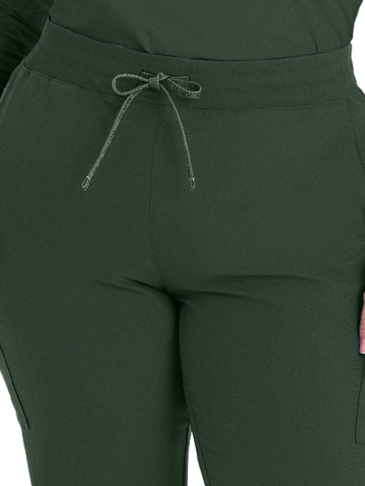Landau - Forward - Women's Seven-Pocket Mid-Rise Rib-Knit Elastic Waist Cargo Pant 50