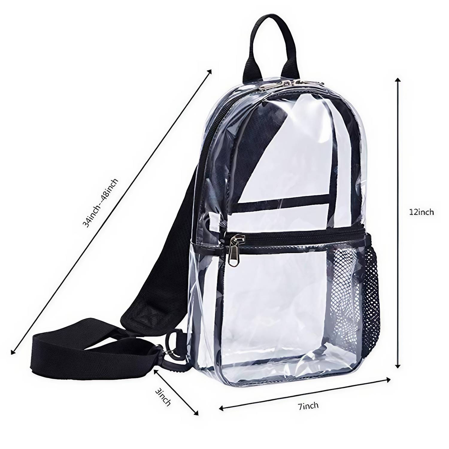 Waterproof Clear PVC Single Shoulder Backpack 2