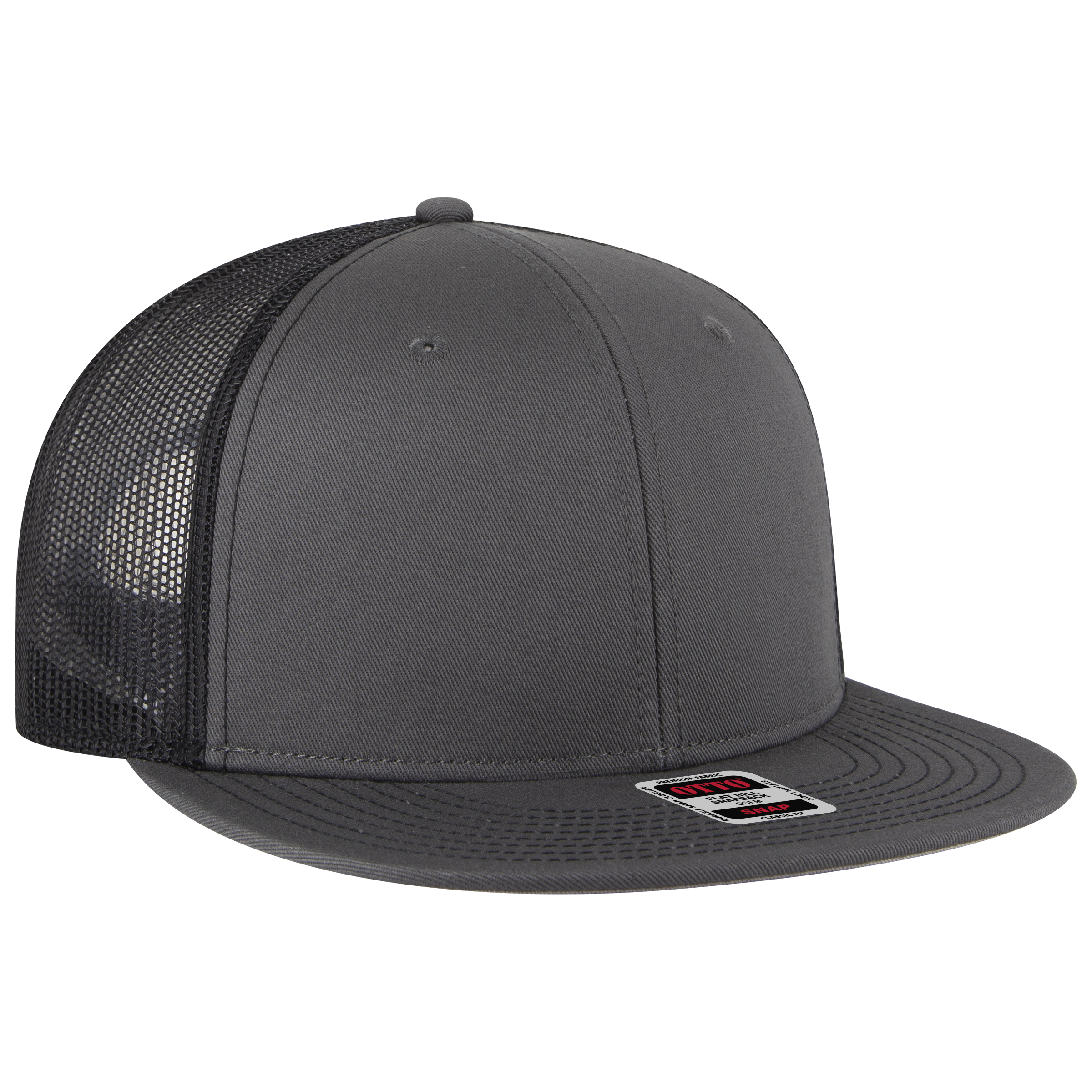 OTTO CAP® OTTO SNAP 6 Panel Pro Style Mesh Back Trucker Snapback Hat 28