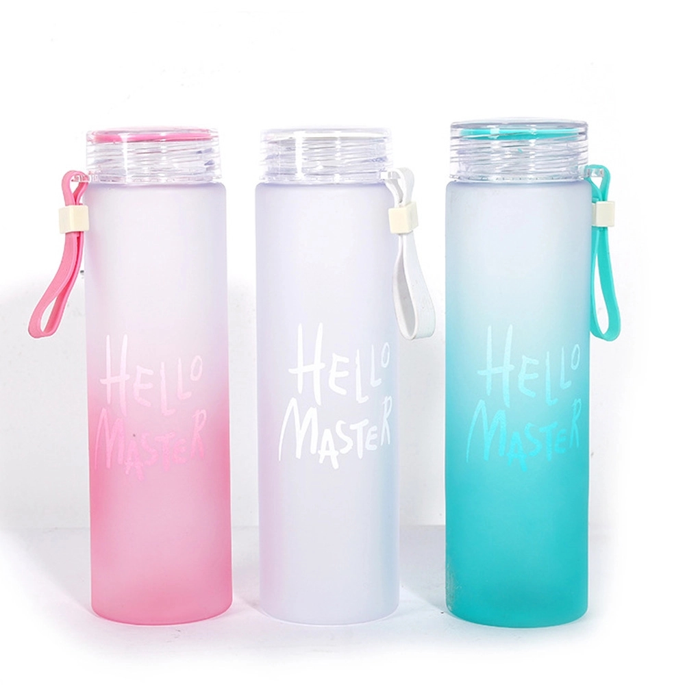 16 oz Glass Water Bottle With Plastic Lid