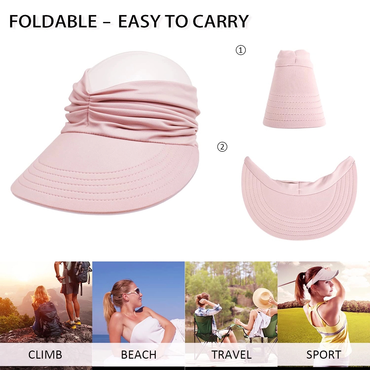 Women Empty Top Sun Visor Hats 13