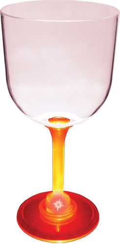 14oz Light Up Standard Stem Plastic Wine Goblet 15