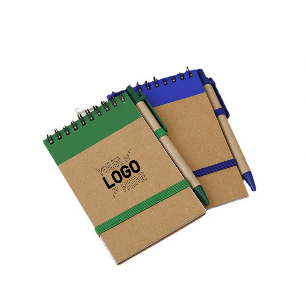 Recycled Spiral Jotter Notebook with Pen 2