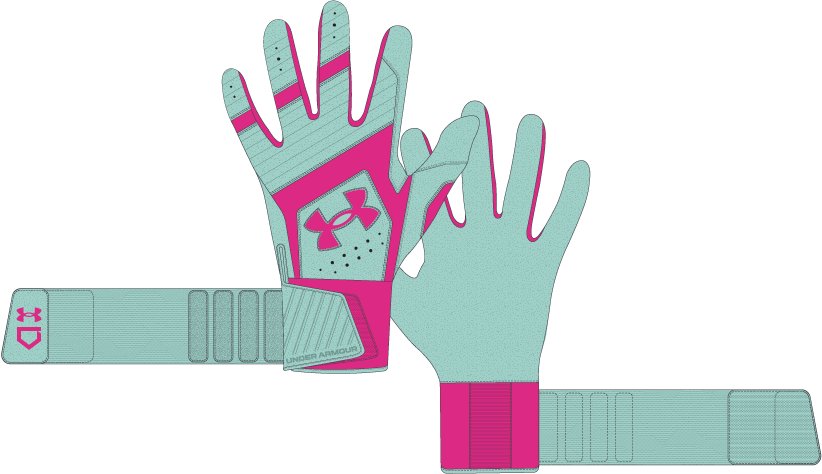 UA Yard 10 Long Cuff Men's Batting Gloves 5