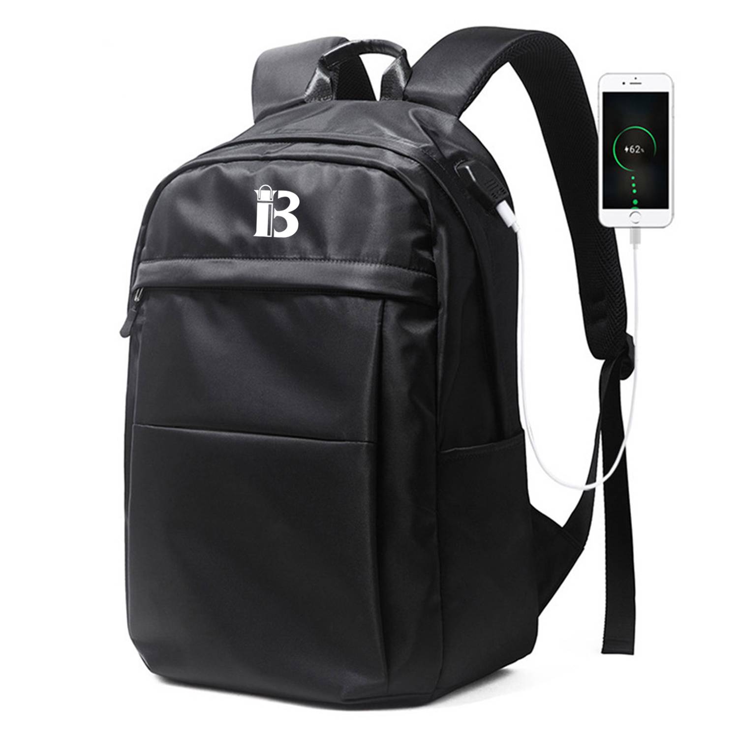 Nylon Leisure Travel Backpack W/ Usb Charging Port 1