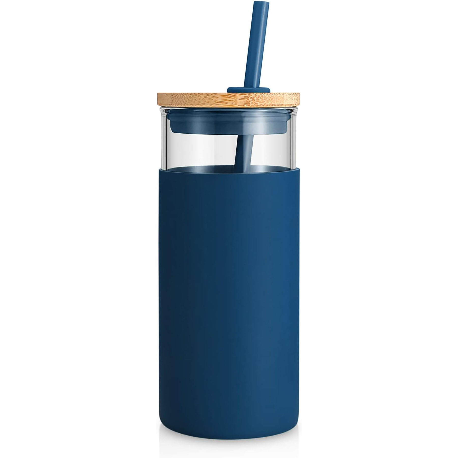 20 Oz Glass with Bamboo Lid and Straw 19