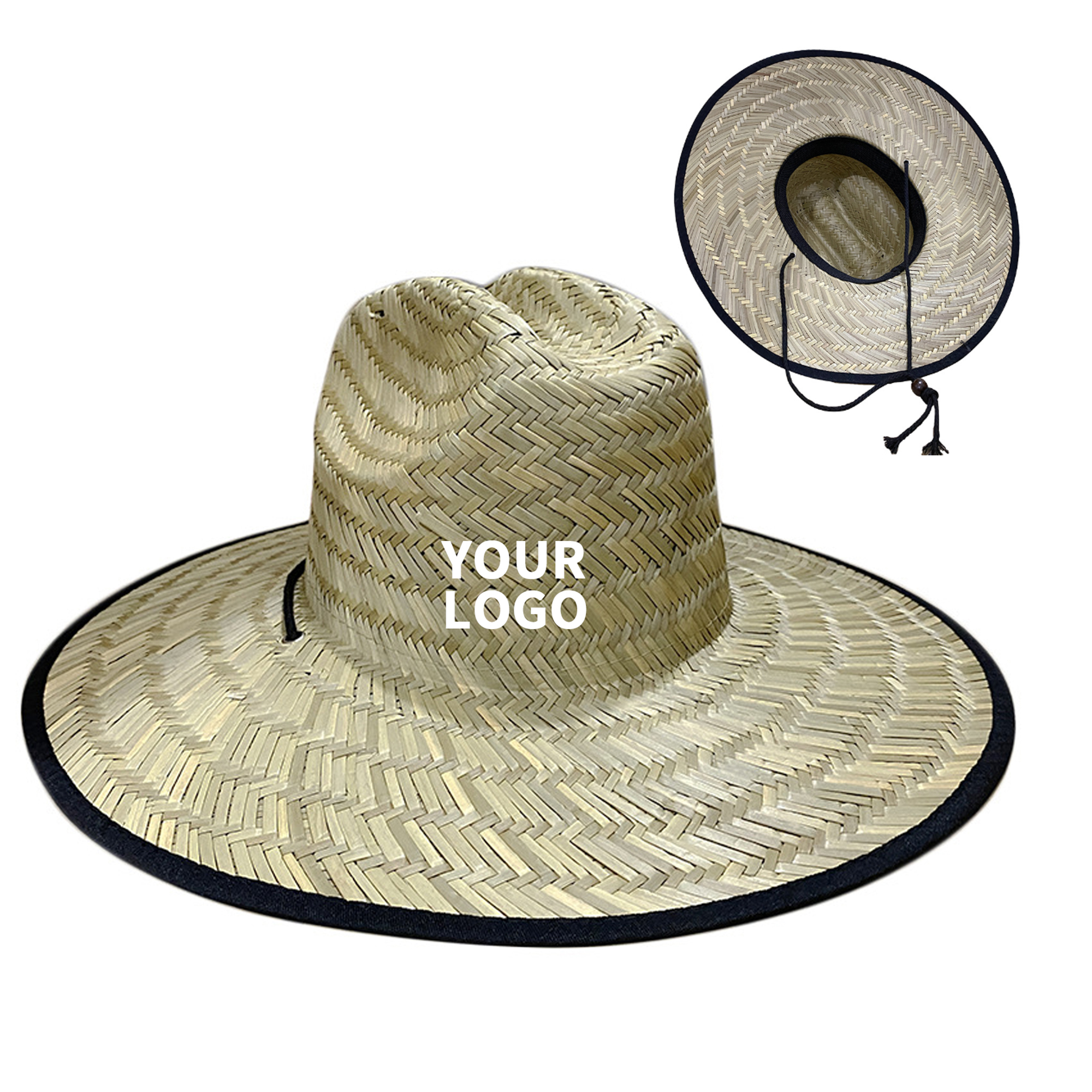 Straw Sun Hat With Lifeguard Patch 22.9" 1