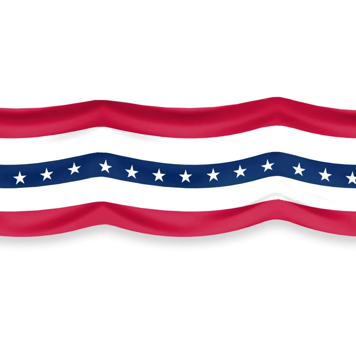 Printed USA 36" Wide Bunting 5 Stripes With Stars 2