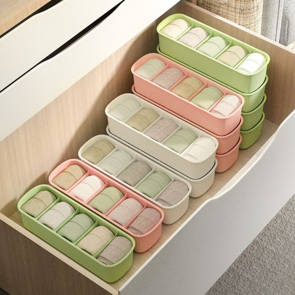 Home Dormitory Compartmentalized Sock Organizer Box 4