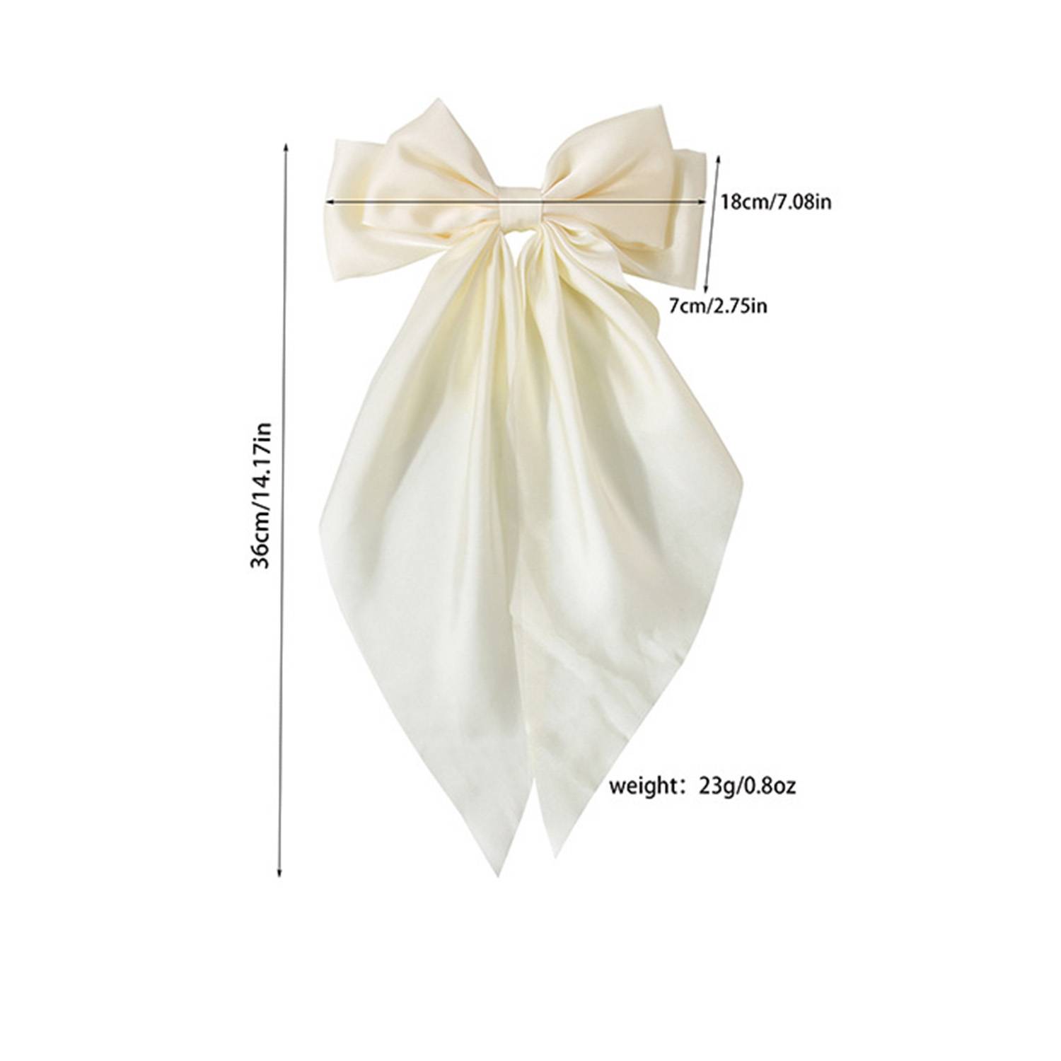 Solid Color Large Bow Hair Clip 3