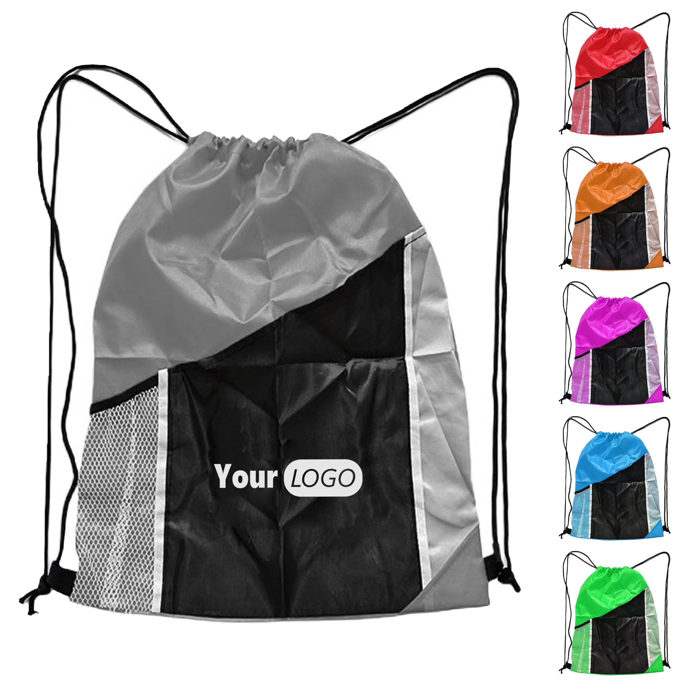 Polyester Versatile Drawstring Sports Bag With Functional Pockets 2