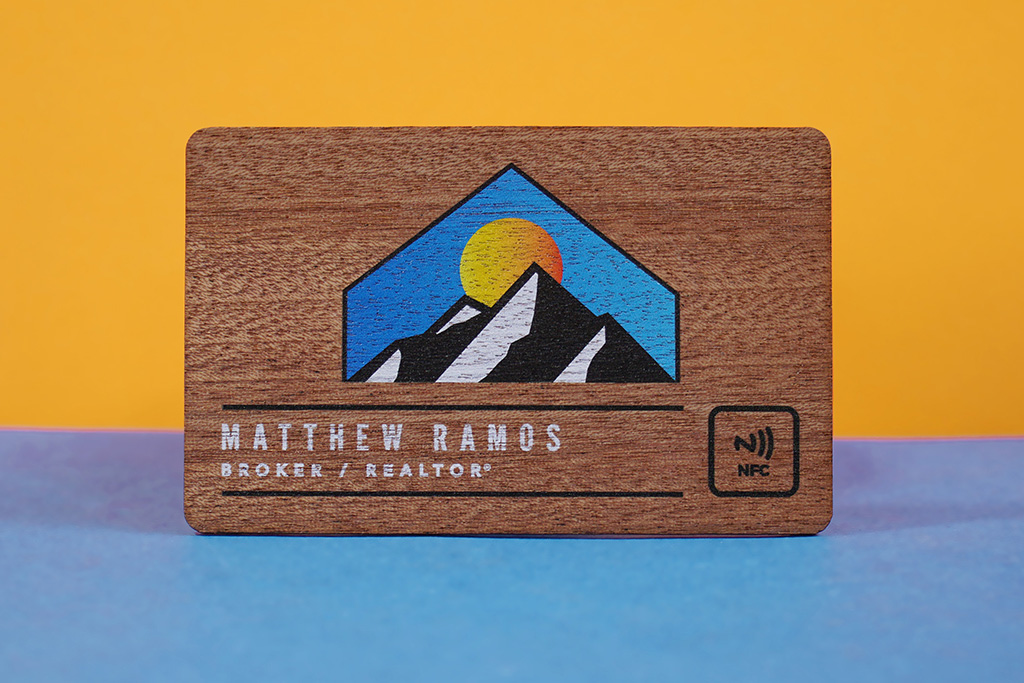 Wood NFC Business Cards 5