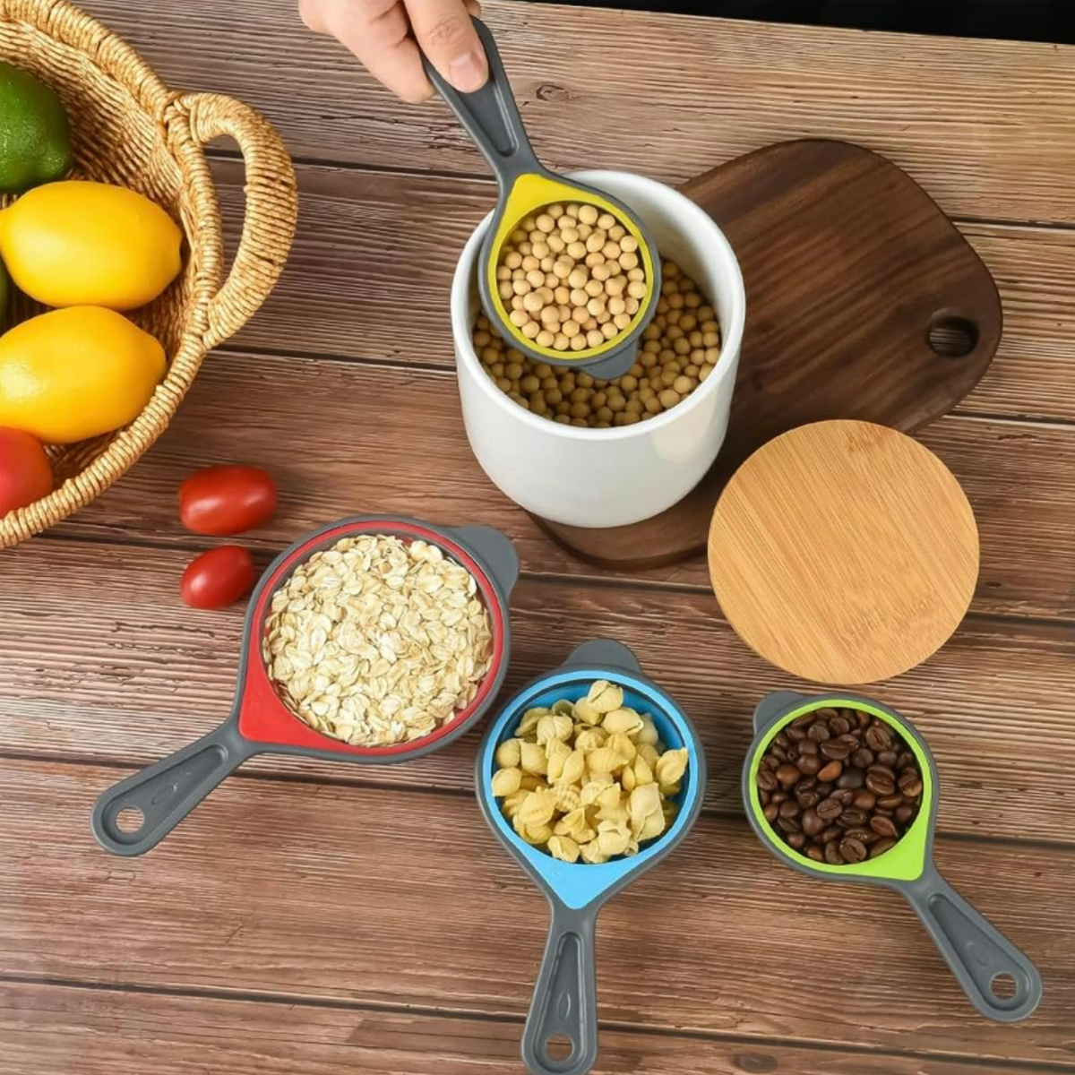 Collapsible Silicone Measuring Cups and Spoons Set 7