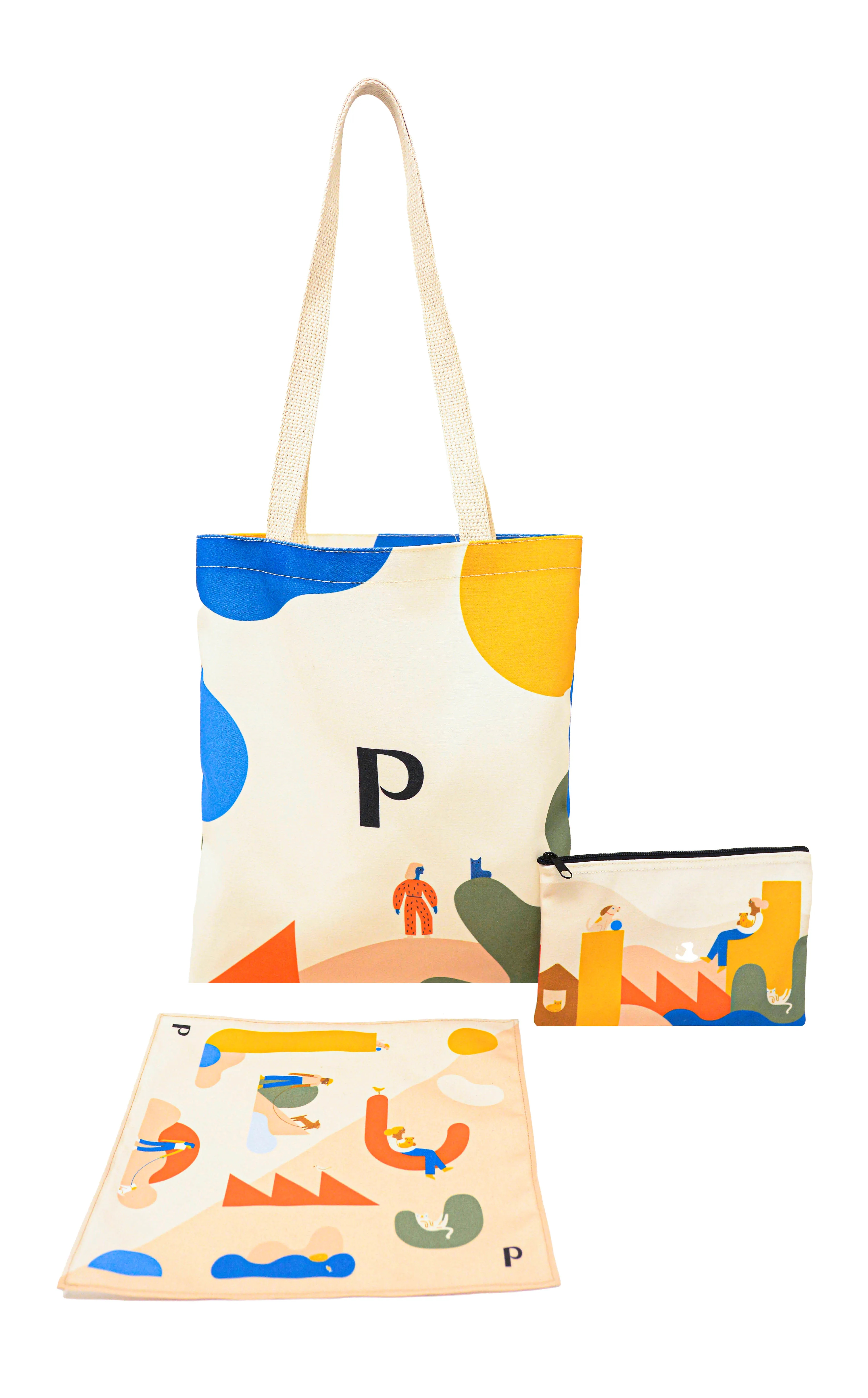 Canvas Tote with Zippered Pouch Set, custom tote bag with logo imprint 2
