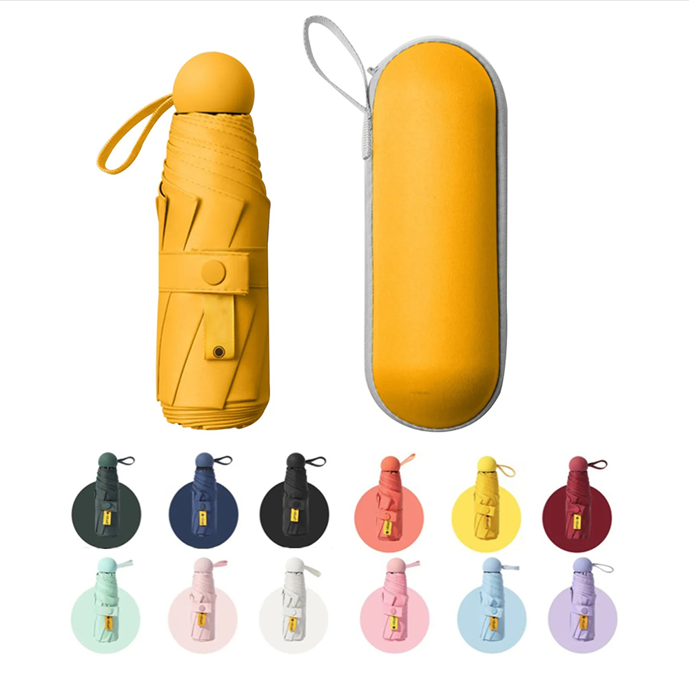 Mini Windproof Sun & Rain Pocket Umbrella With Case