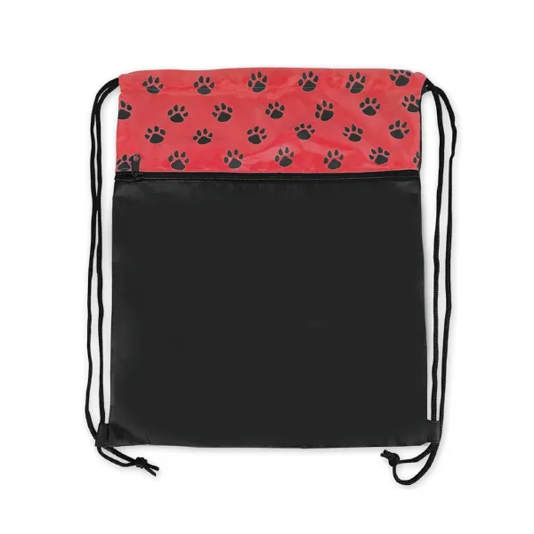 Paw Print Drawstring Backpack -14.5"x18" 3