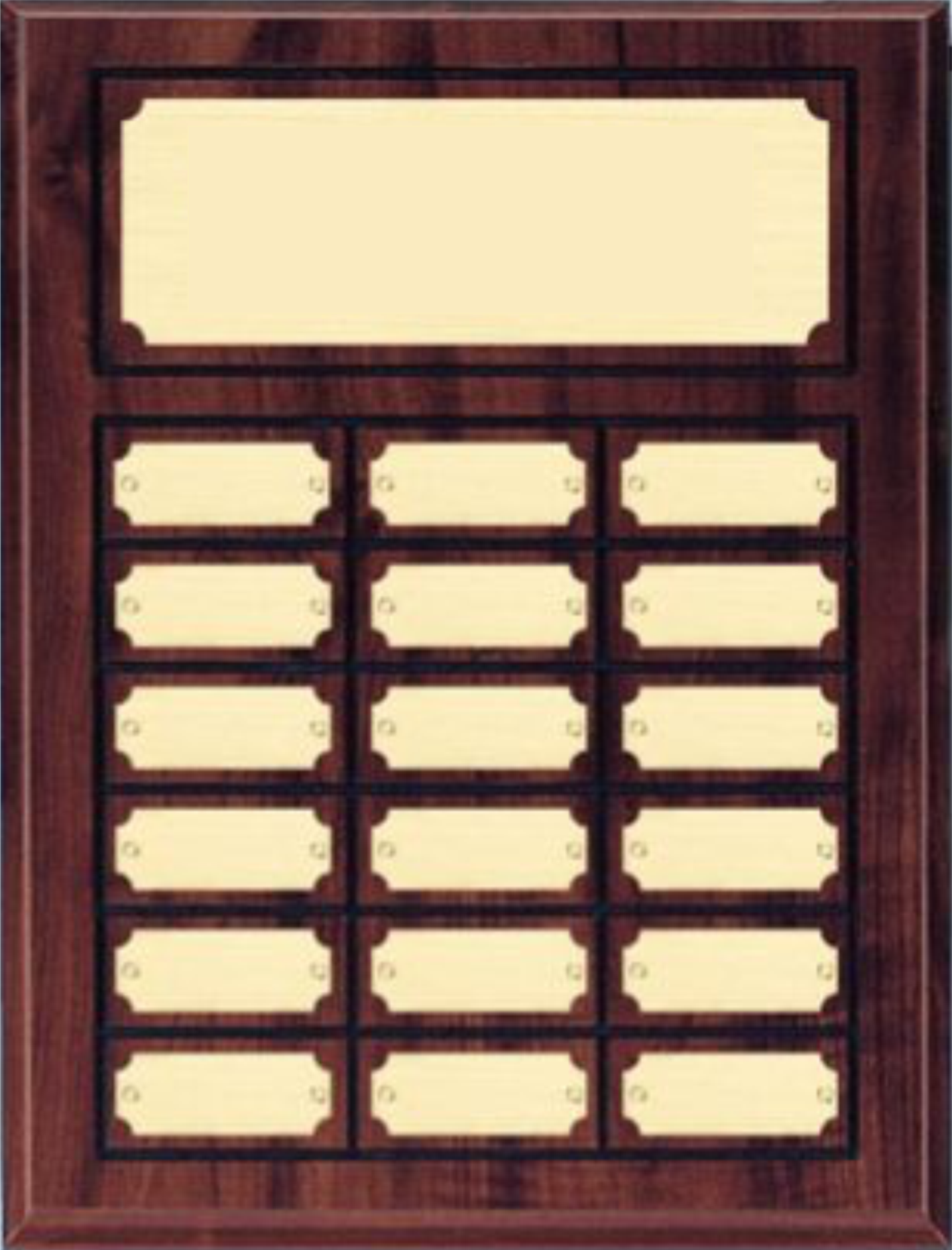 Perpetual Cherry Finish Plaque W/ 18 Plates (12" X 15.5") 6