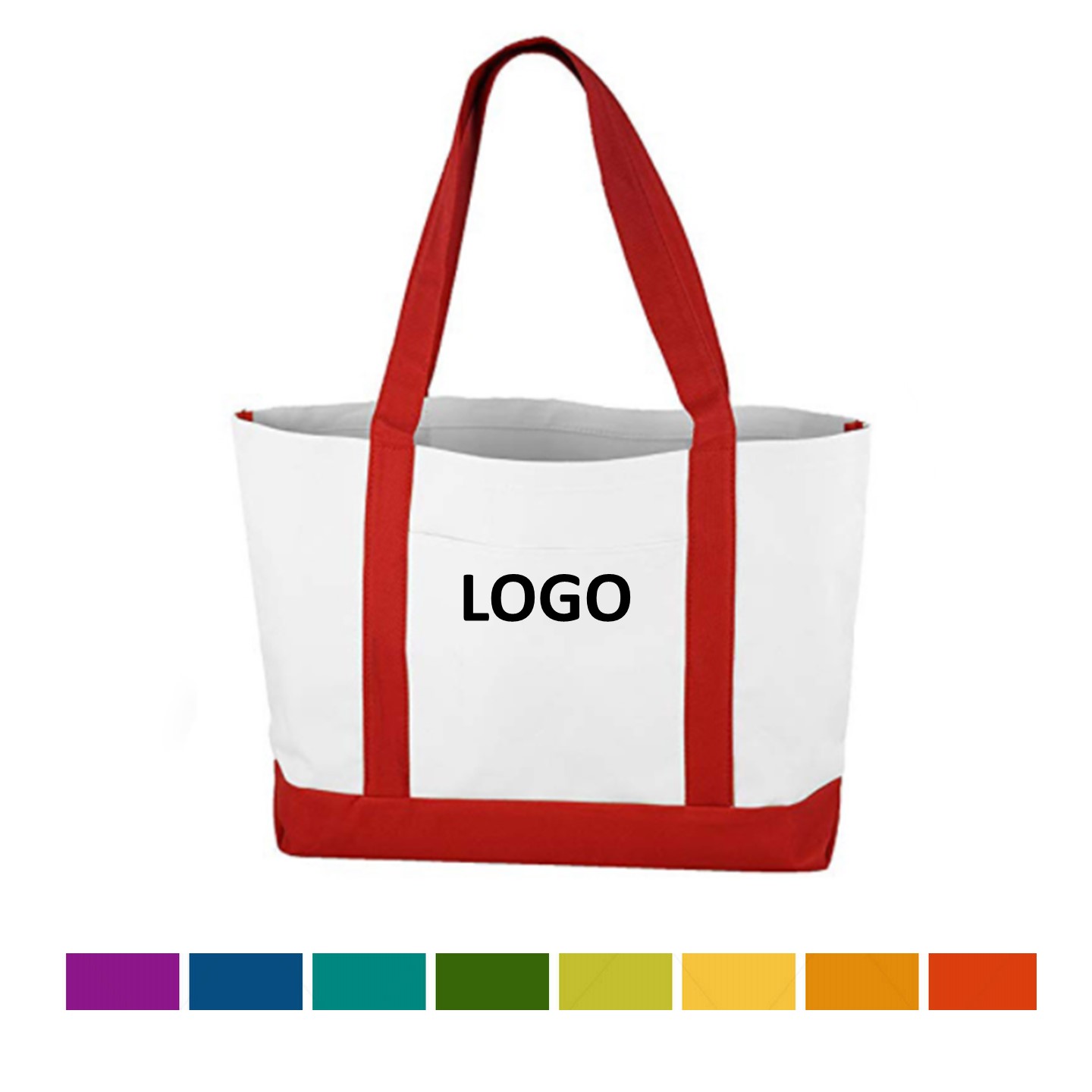 Canvas Tote Bag With Front Pocket, custom tote bag with logo imprint 2