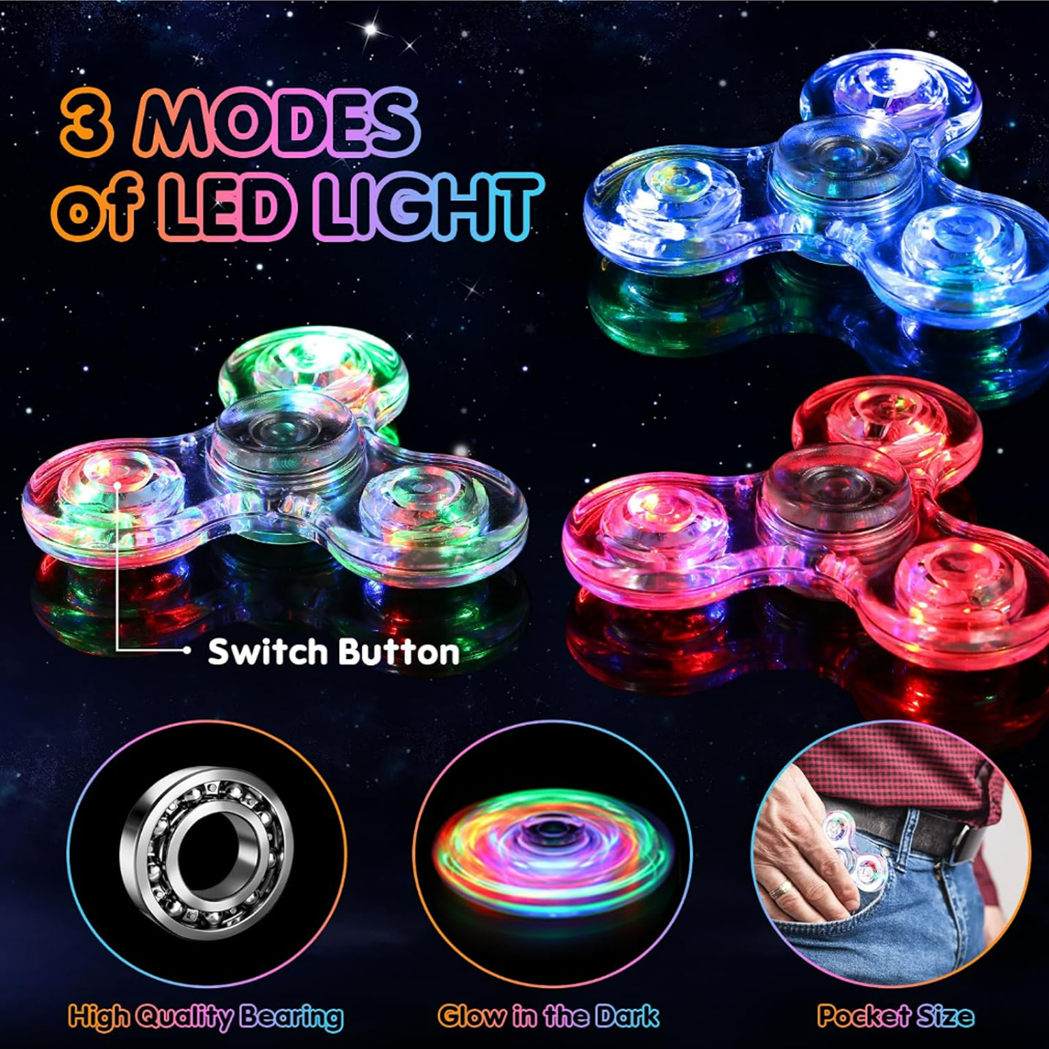 Clear LED Fidget Spinner 4