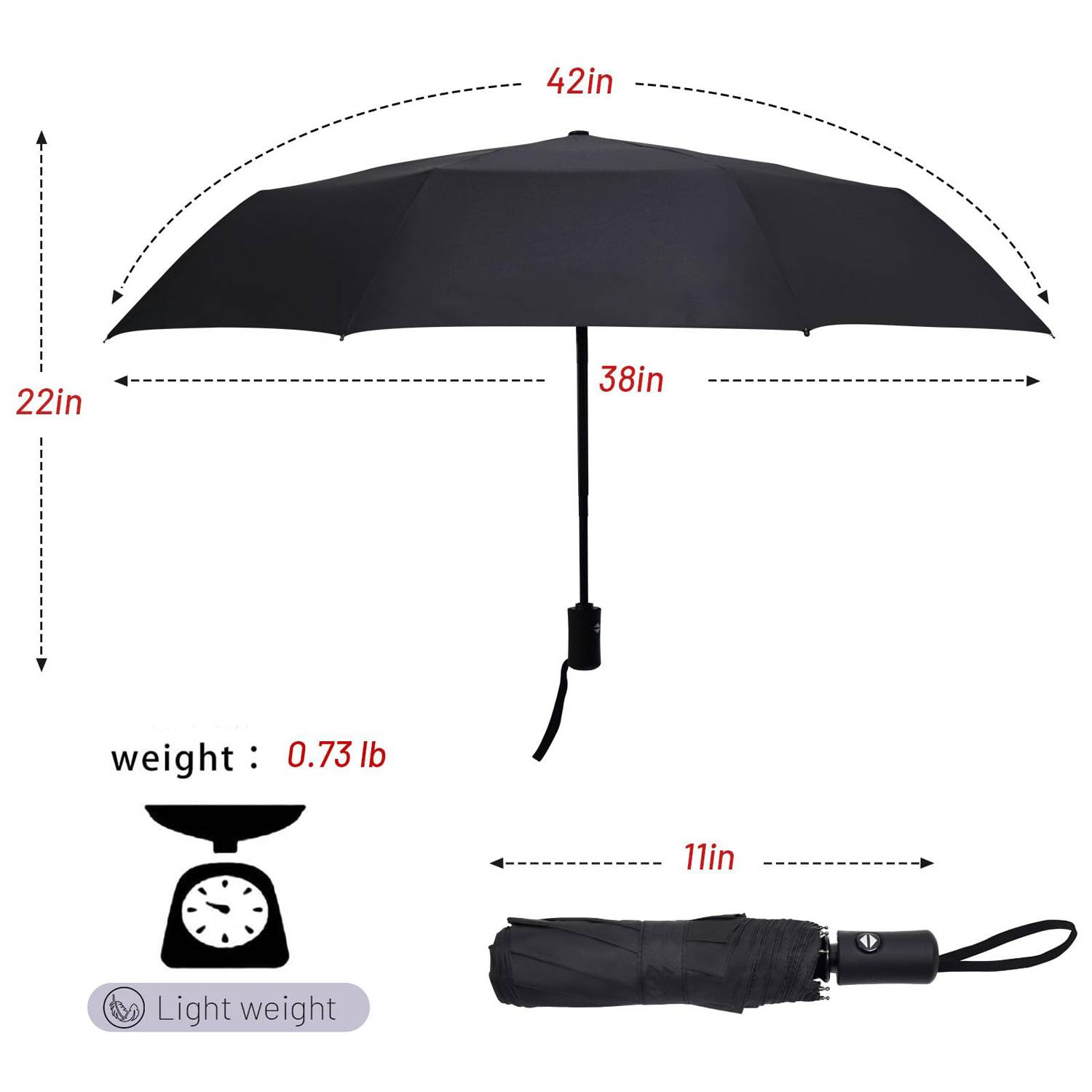 Compact Auto Windproof Travel Umbrella 4