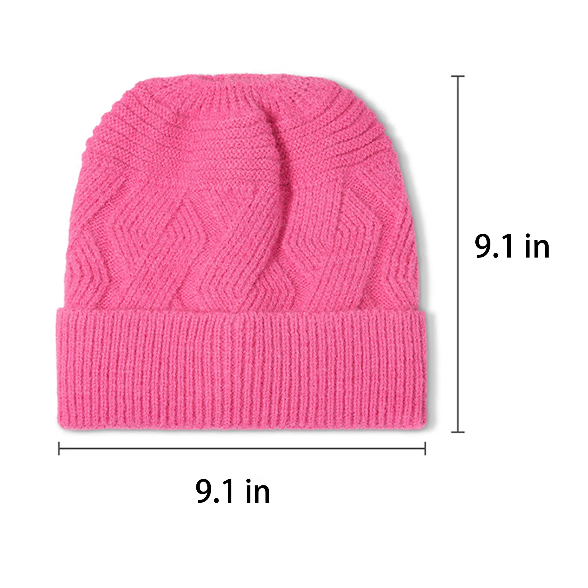 Ponytail Knitted Beanie Hat 5