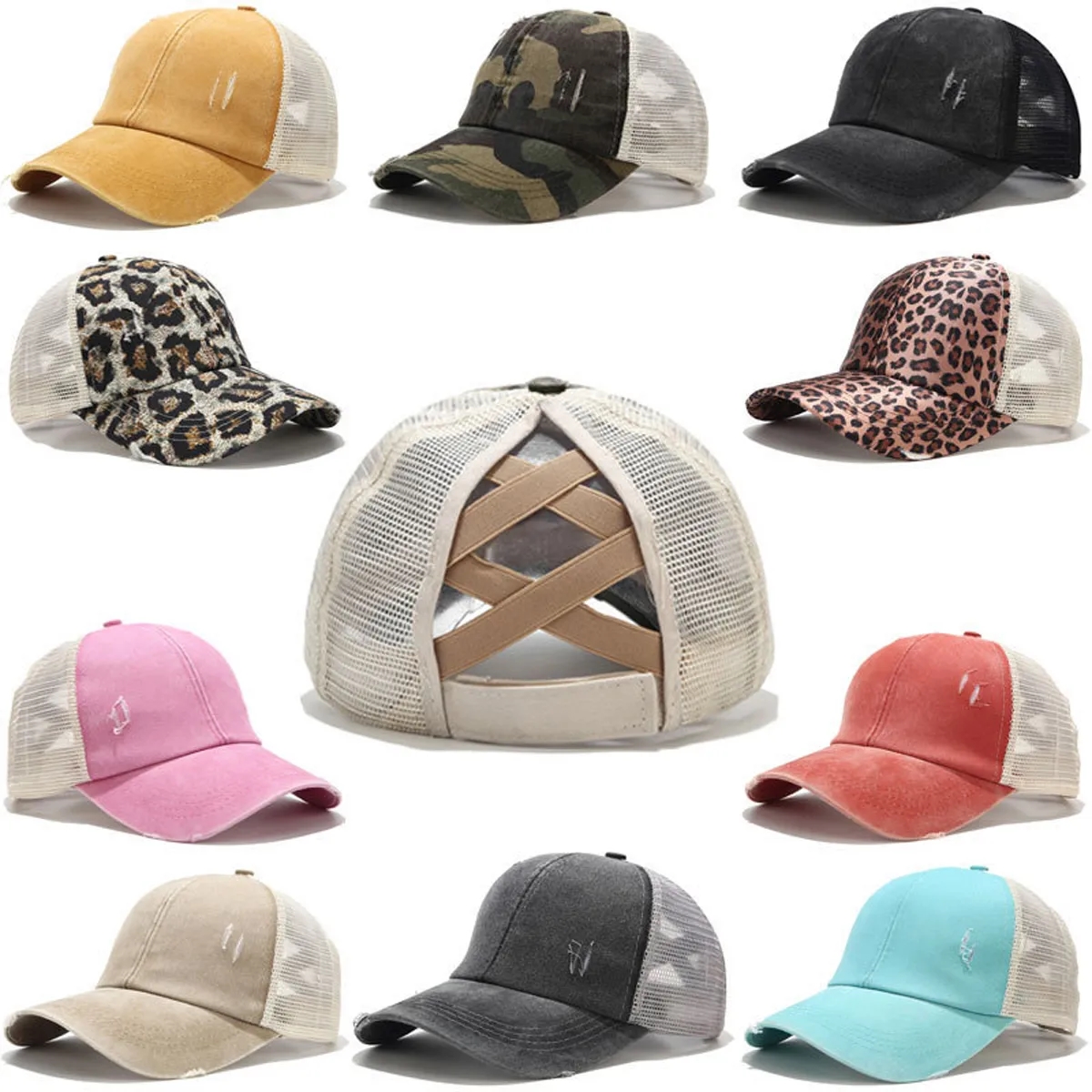 Criss Cross Ponytail Hat 2