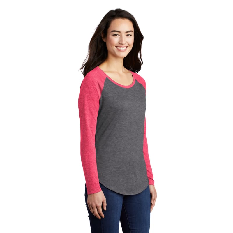 Sport-Tek Women's PosiCharge Long Sleeve Tri-Blend Wicking Scoop Neck Raglan Tee 20