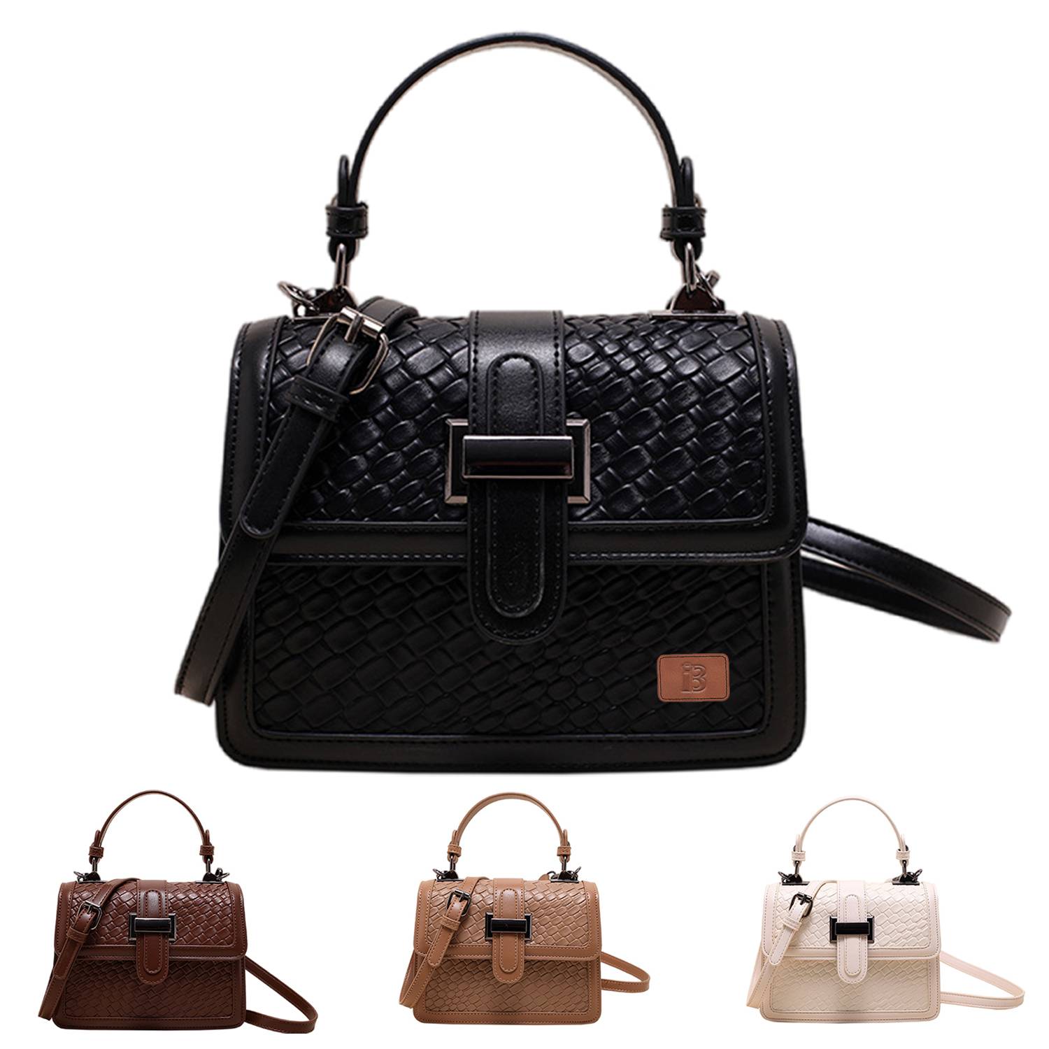 PU Leather Crossbody Bag Solid Color Elegant for Women 2
