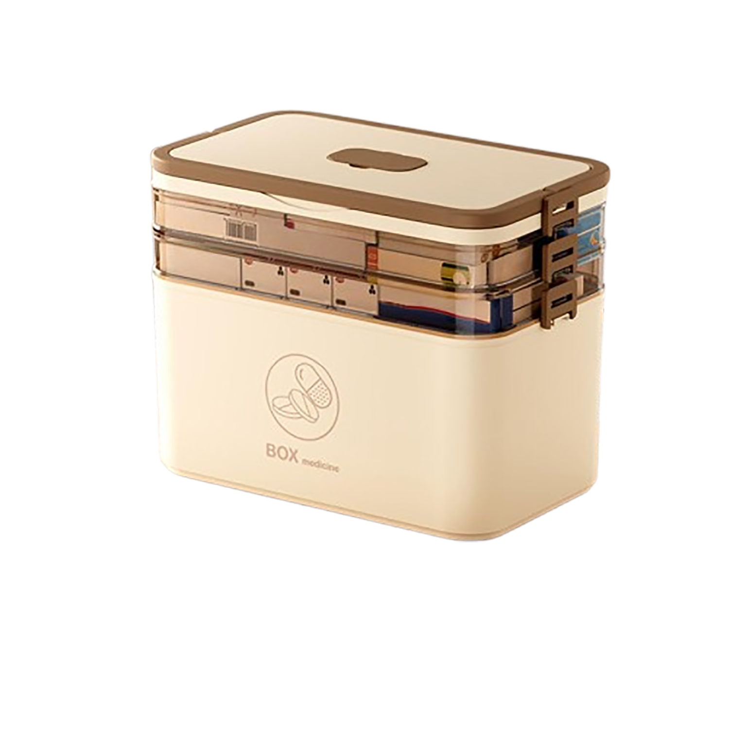 Three-Layer Large-Capacity Transparent Medicine Box 9
