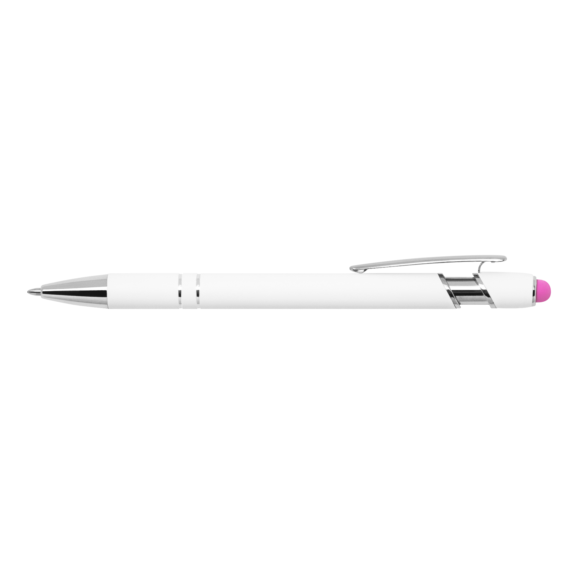 Ellipse Softy White Barrel Metal Pen w/ Stylus 11